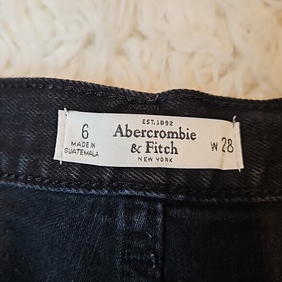 Abercrombie & Fitch Black High Rise Cut off Jean shorts - Picture 3 of 7